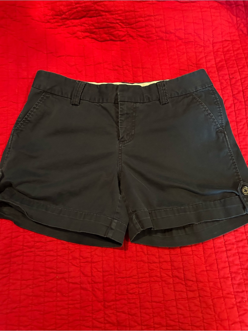 Banana Republic Black Fold-Cuff Chino Shorts